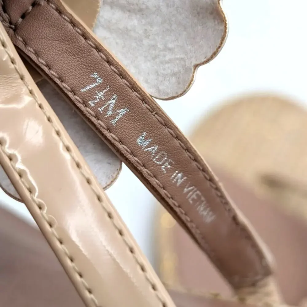 Linea Paolo Laurel Flower Sandals Open Toe Women's Tan Size US7.5M EU38